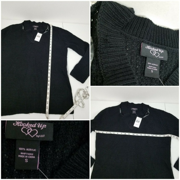 Hooked Up by IOT Sweater Juniors XS & Small Black - Picture 6 of 7